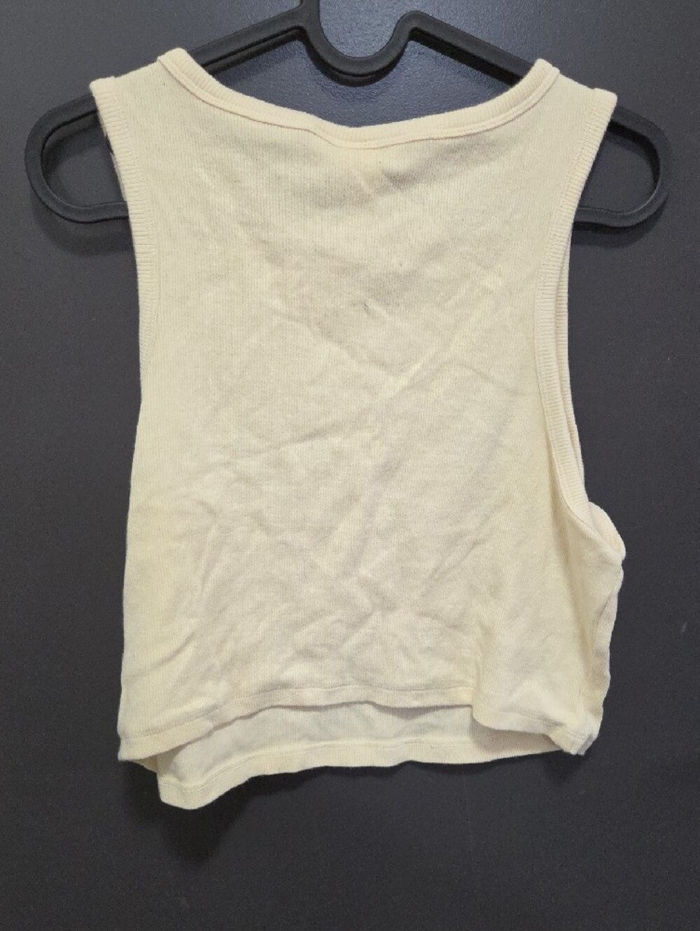 H&M Cream Ribbed Cropped Tank Top - Picture 3 of 3